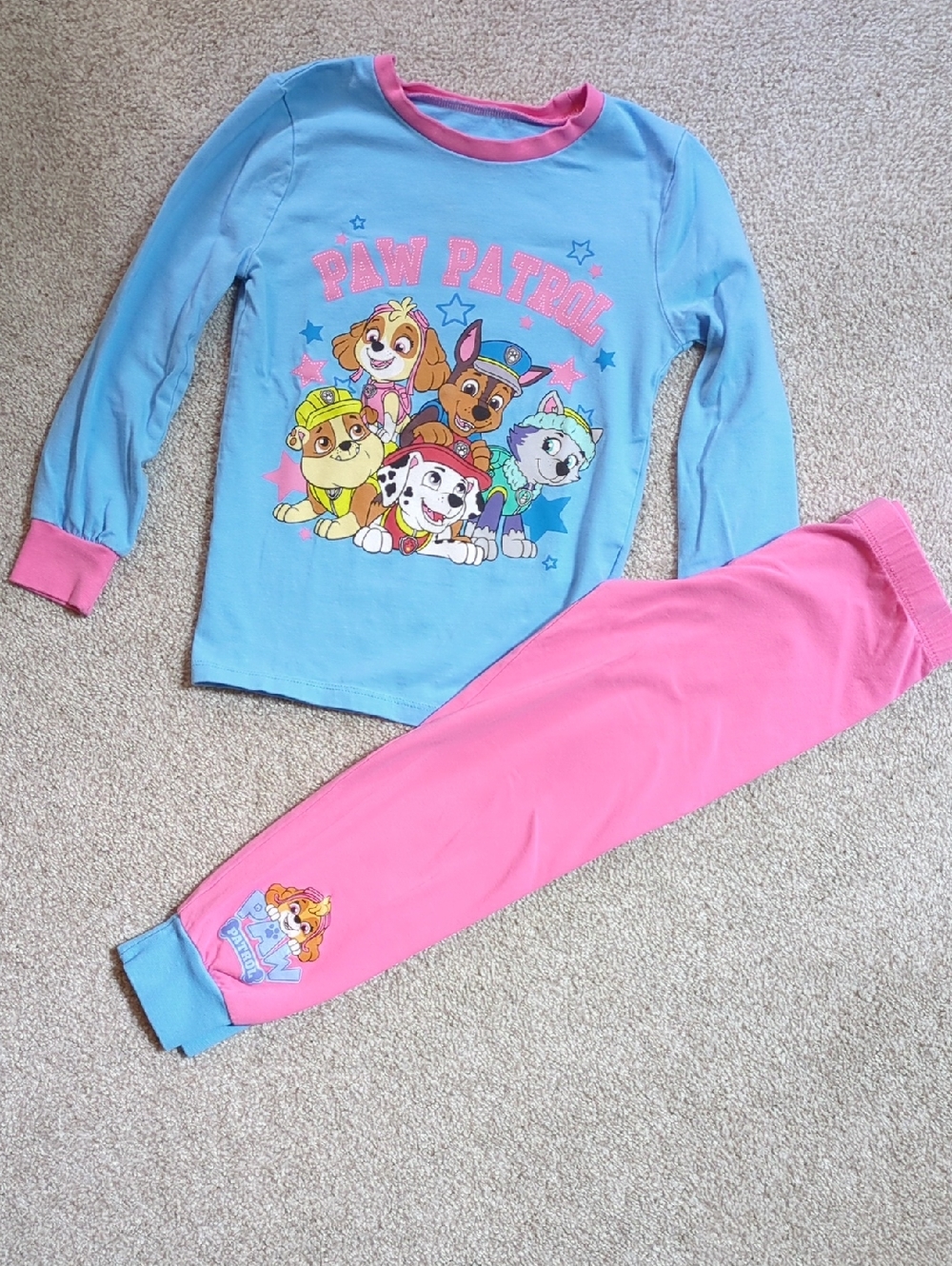 Paw Patrol Light Blue Top with Pink Pants Girls' Pajama Set